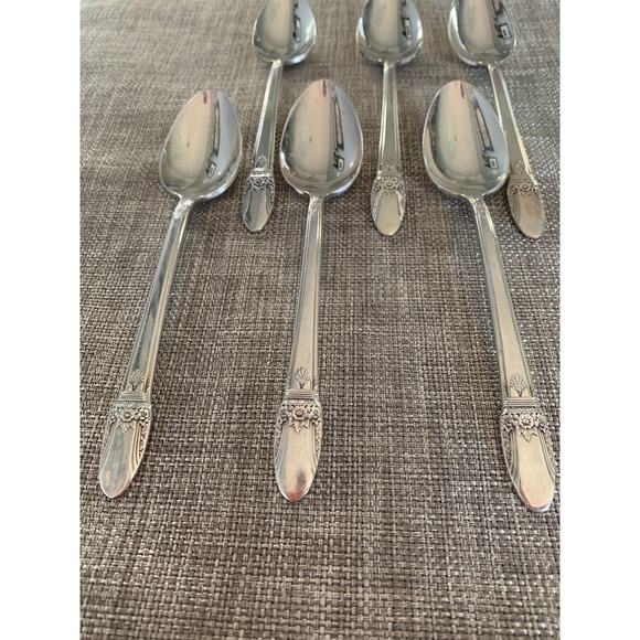 6 International Silver First Love Teaspoons Spoons 1847 Rogers Silverplate6 1/8" - Picture 2 of 9